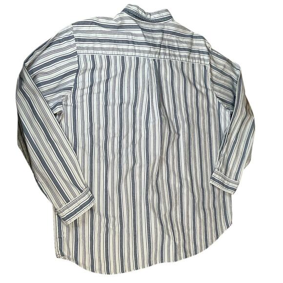 Cherokee Button Up Long Sleeve Men's Shirt XXL Blue & White Stripe 100% Cotton - Picture 9 of 9